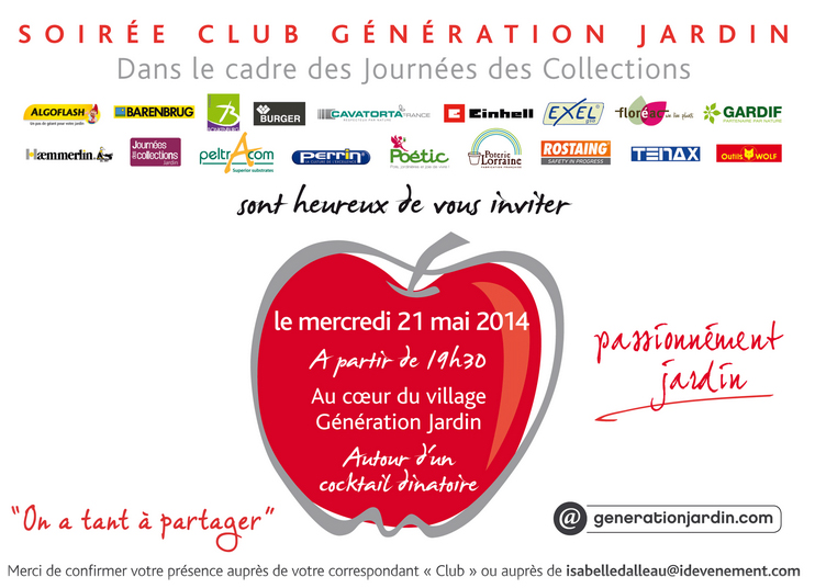 21 mai 2014 – Soirée Club Génération Jardin